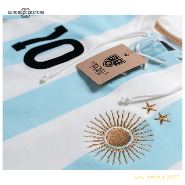 Luxury La Albiceleste Home Retro Shirt With Laces El Sol