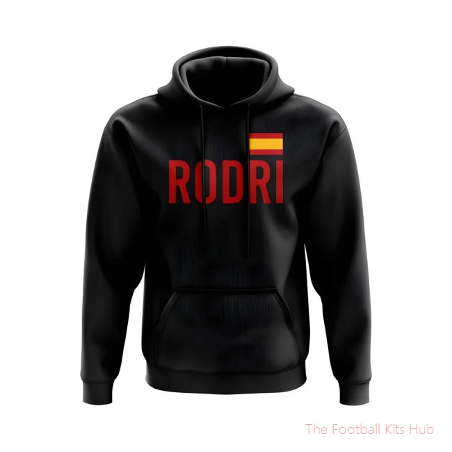 Men Rodri Spain Flag Hoody (Black) UEFA Euro