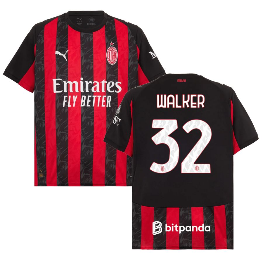 AC Milan Home Shirt 32 Walker 202526 - Official Replica 9870