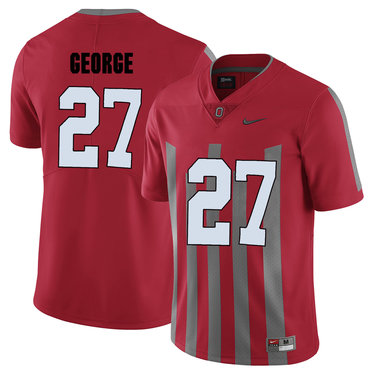Men's OSU Buckeyes Red 2024 replica Eddie George #27 team authorized