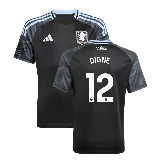 2025-20 Aston Villa Away Jersey Digne #12 Edition L S Kids