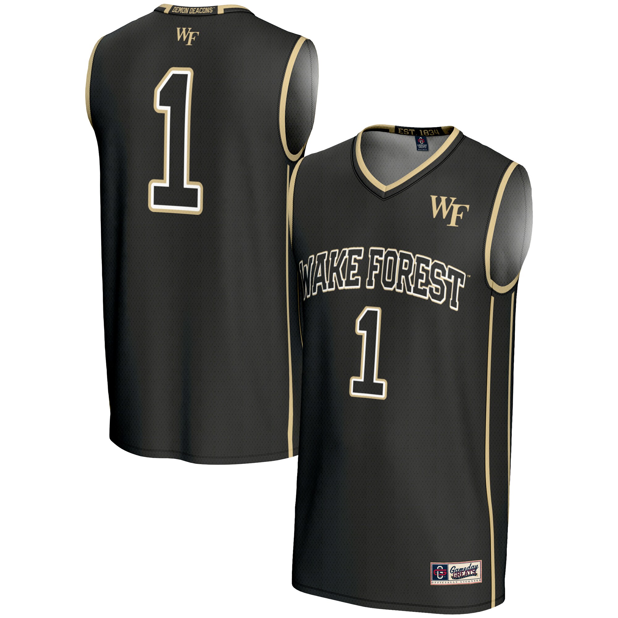 [DDG] Wake Forest Demon Deacons GameDay Greats Youth Lightweight Basketball Jersey - Black