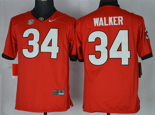 Men's Georgia Dawgs Red 2014 performance Herschel Walker #34