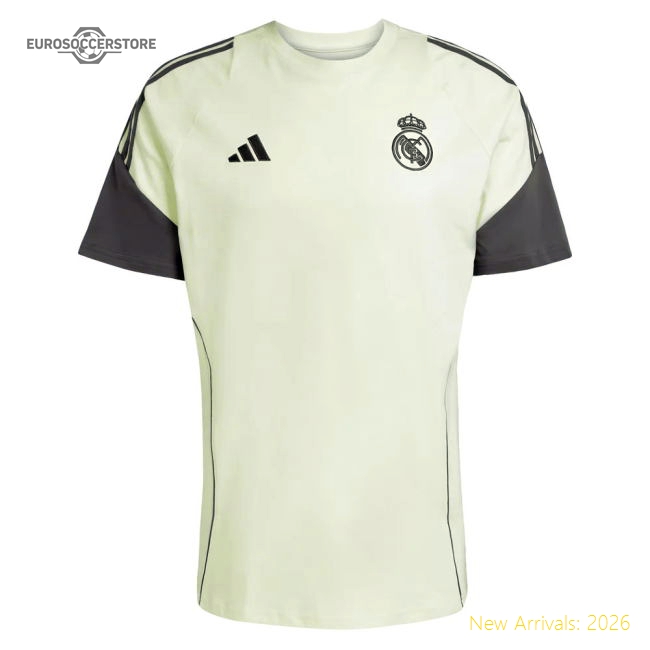 2025-2026 Real Madrid Training Tee (almost Lime) (beckham 23)