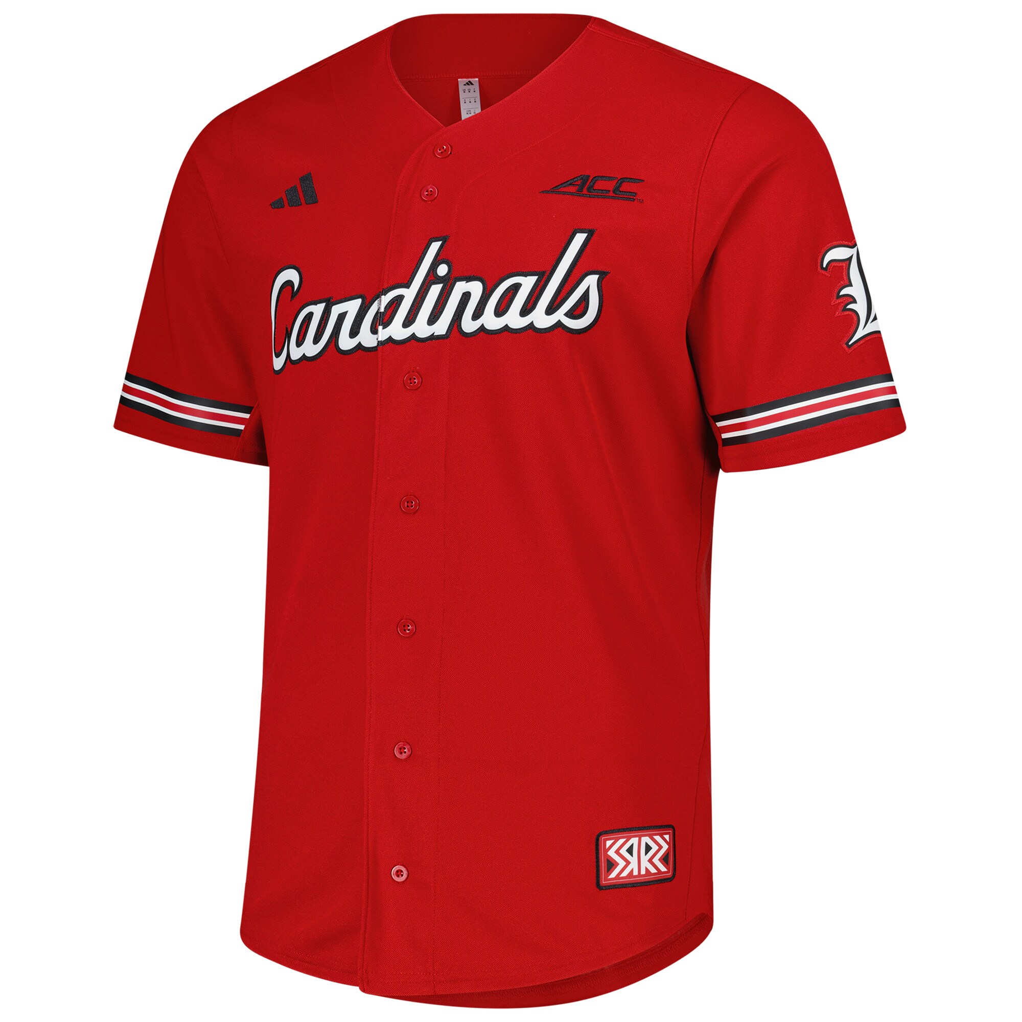 [NJP] Louisville Cardinals Reversible Retro Full-Button Baseball Jersey - Red