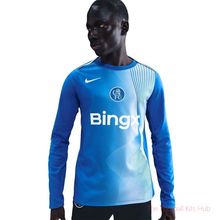 Chelsea Training T-Shirt Dri-FIT Academy Pro Pre Match 3rd - Game Royal/Field Silver Long Sleeves