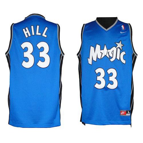 Orlando Magic #33 Grant Hill Blue Throwback Stitched NBA Jersey Mens