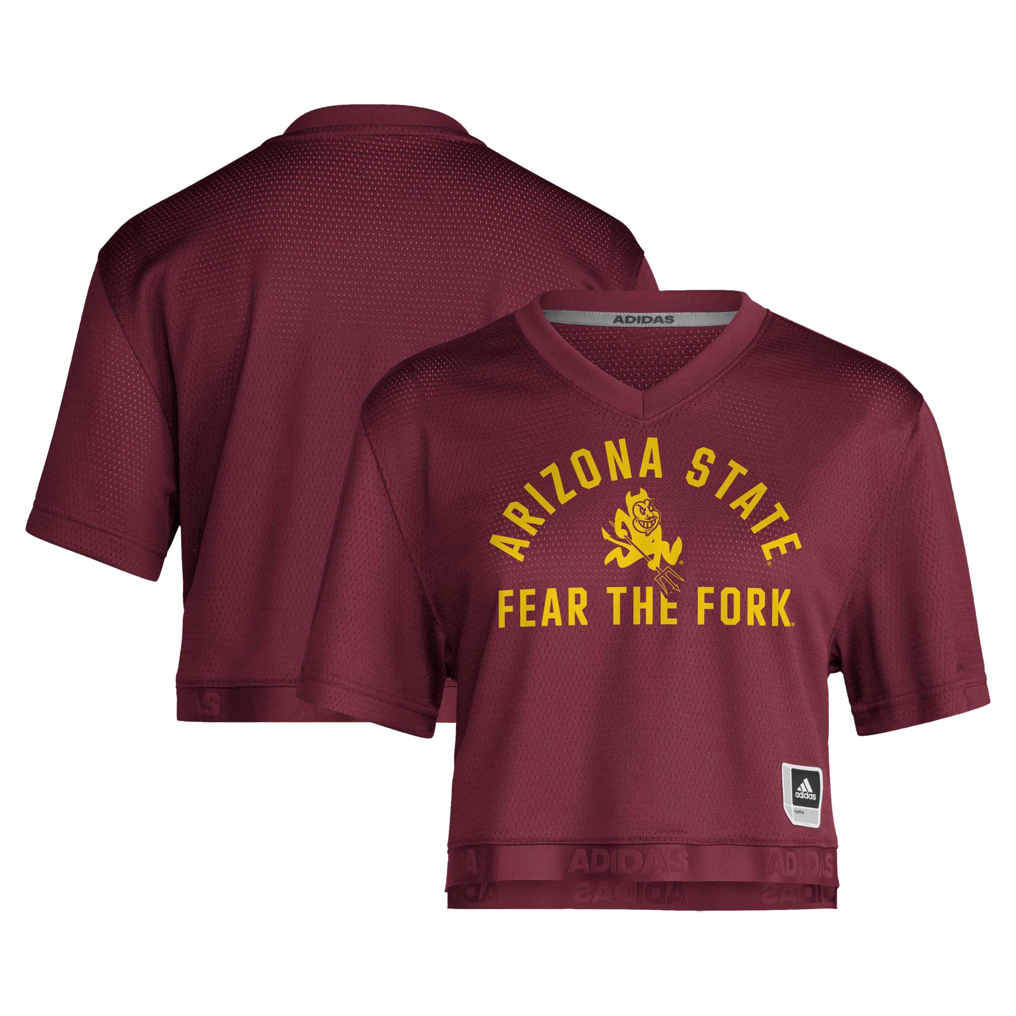 Women's Maroon Arizona State Sun Devils Strategy Cropped Football Jersey