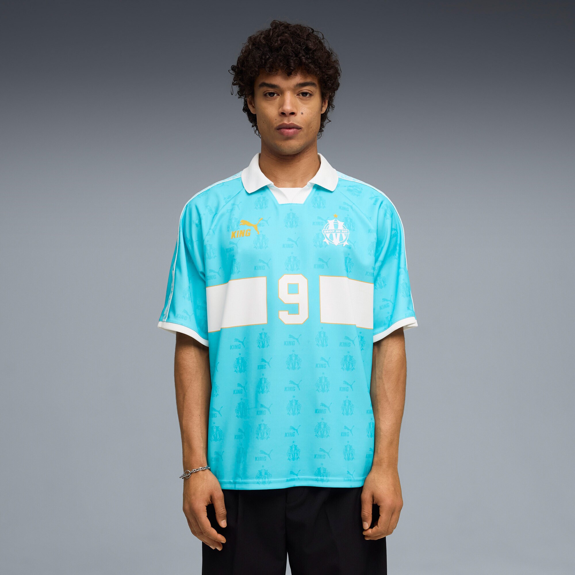[LK] Olympique Marseille KING Retro Fashion Jersey - Turquoise