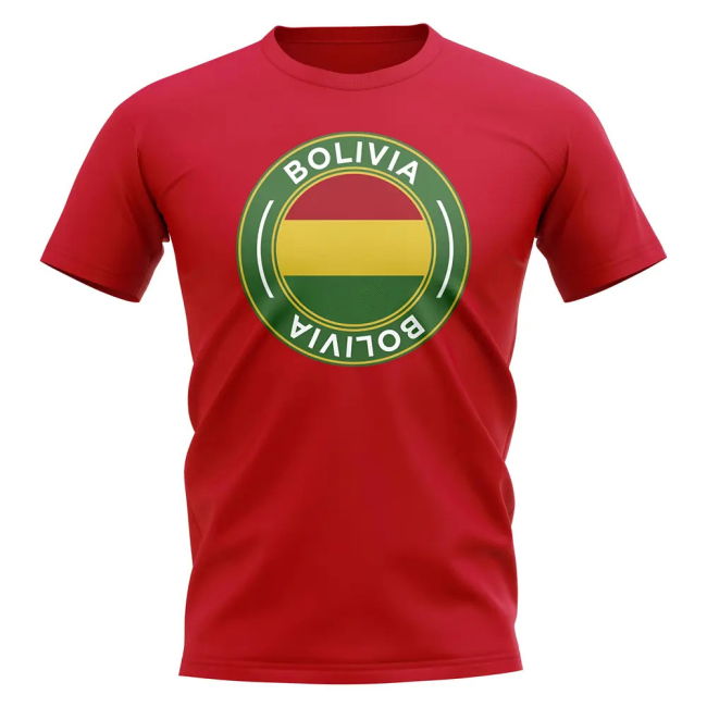 Team Bolivia Football Badge T-Shirt (Red) Authentic Premium