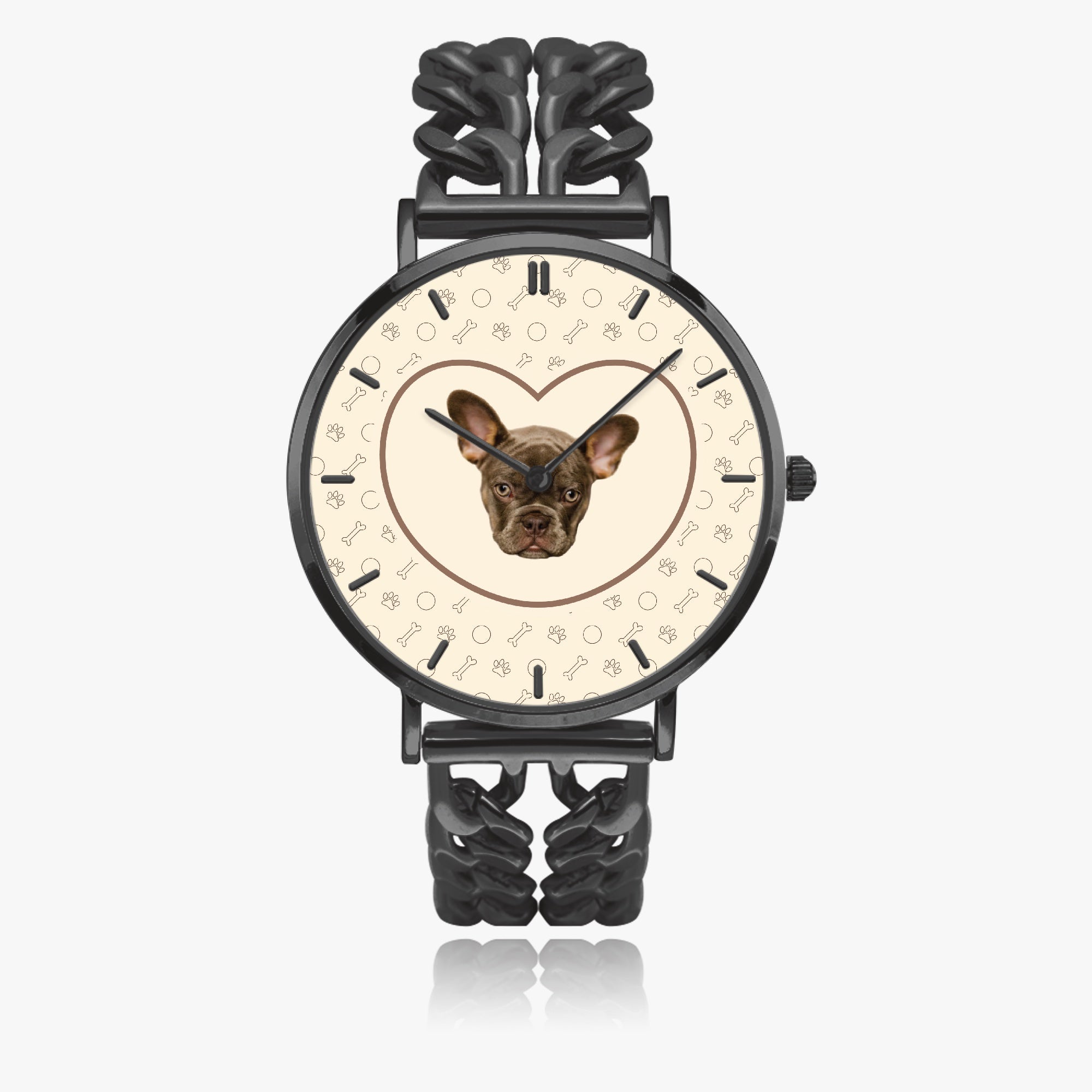 French Bulldog Casper Personalized Chic Hollow Strap Watch For