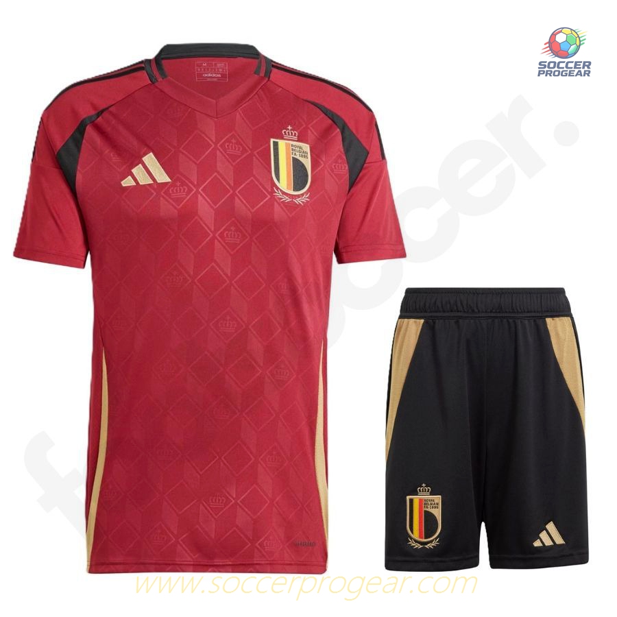 Belgium Home Kids Soccer Uniform Football Jersey 2024-25 Edition