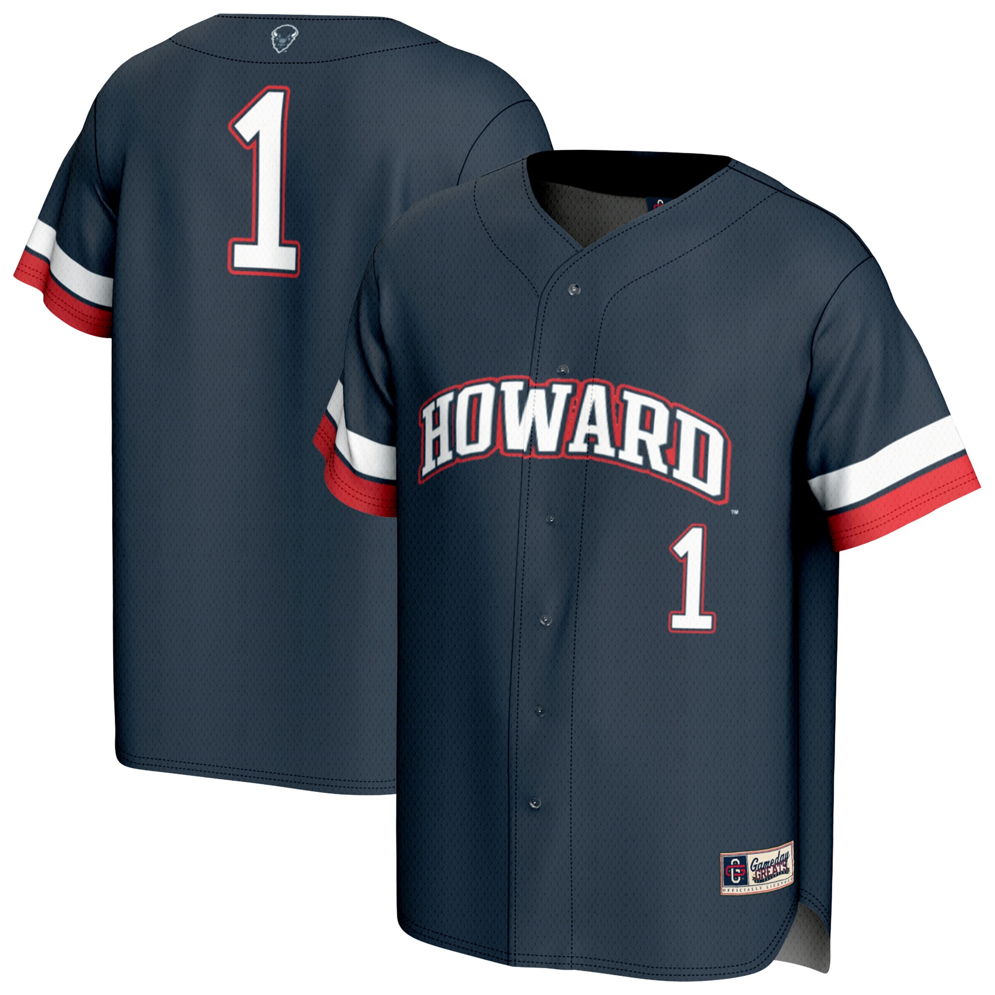 [NJP] Howard Bison GameDay Greats Unisex Collegiate Baseball Fashion Jersey - Navy