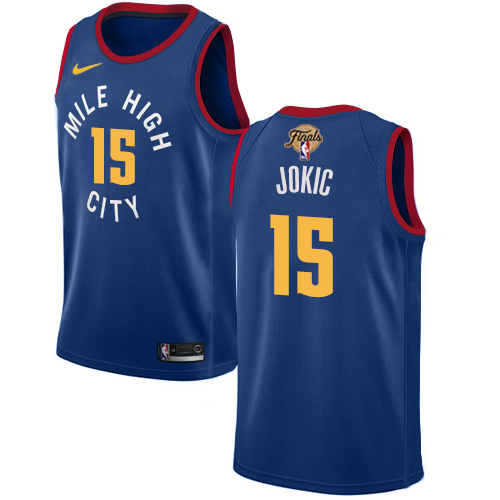 Blue DEN Nikola Jokic #15 Nike Swingman Jersey Game Day Wear