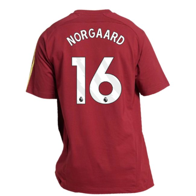 2025-2026 Arsenal UBP Tee (Noble Maroon) (Norgaard 16) - game day