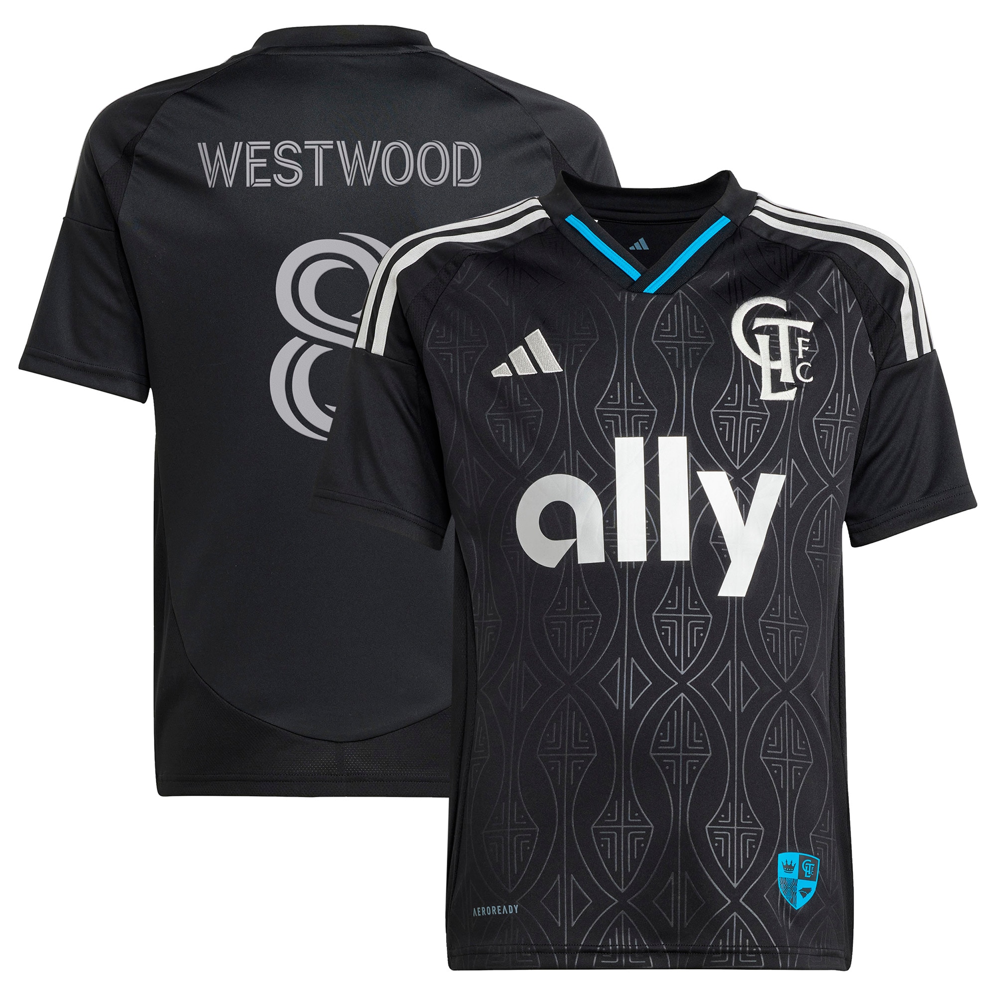 [SJH] Ashley Westwood Charlotte FC Youth 2025 Fortress Kit Replica Player Jersey - Black