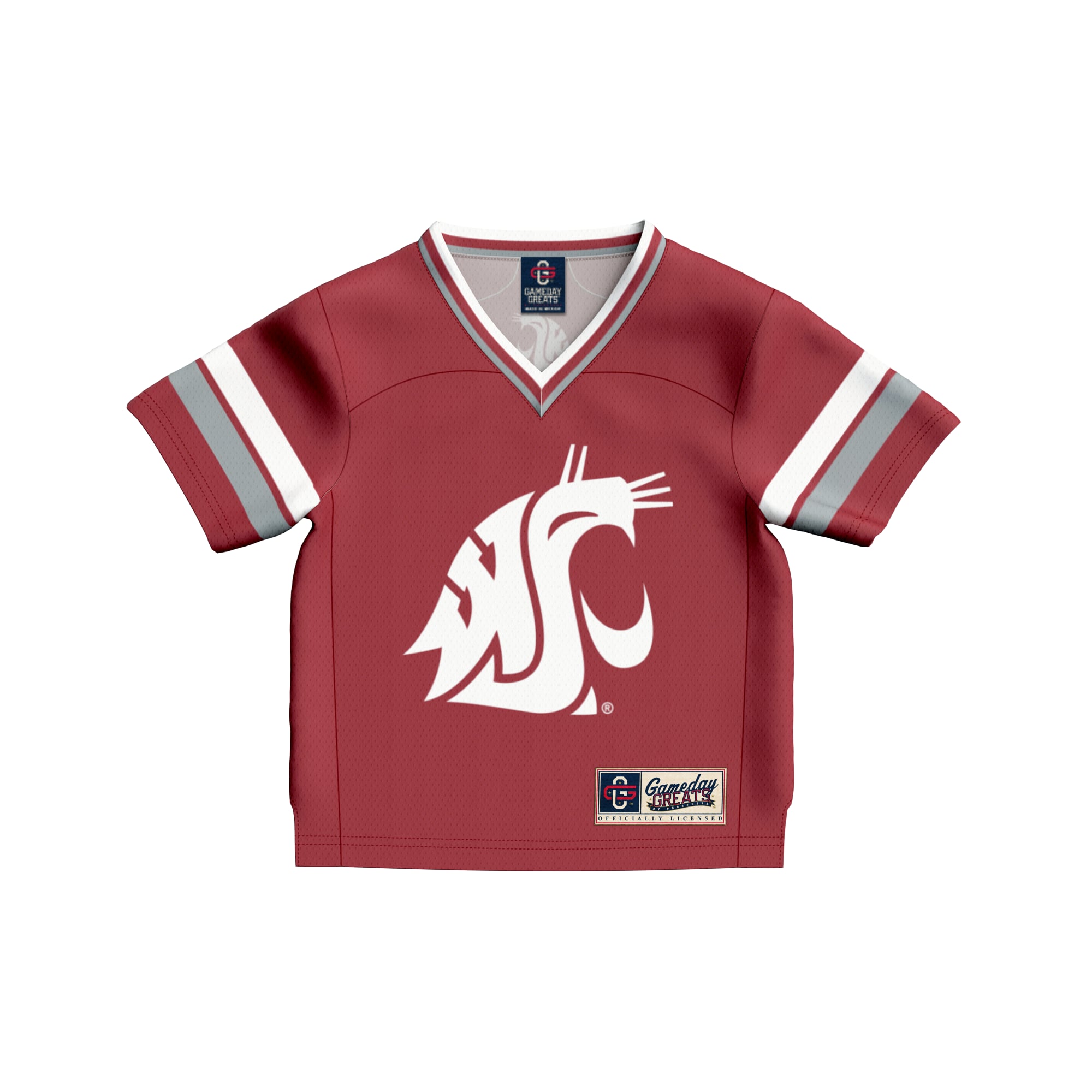 Toddler #1 Crimson Washington State Cougars Lightweight Collegiate Football Fashion Jersey