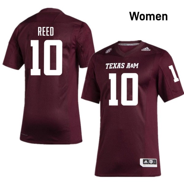 Women Texas A&M Aggies #10 Marcel Reed Maroon Stitch Jersey