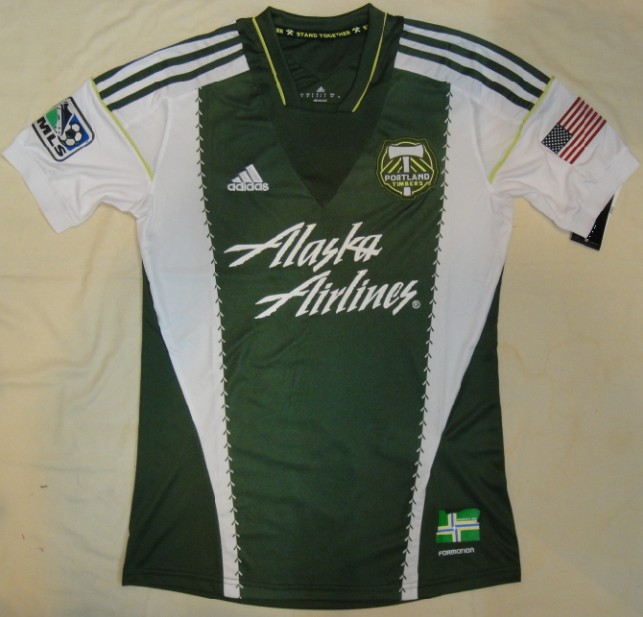 Moisture Wicking 2013 Portland Timbers Home GreenWhite Soccer Jersey