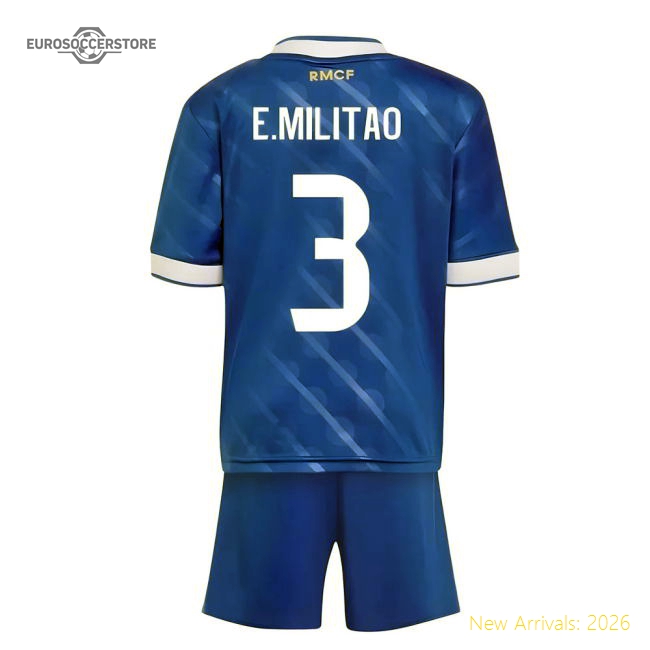 Supporter 2025-2026 Real Madrid Third Youth Kit (E.Militao 3)