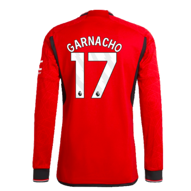 2023-2024 Man Utd Authentic Long Sleeve Home Kit (Garnacho 17)