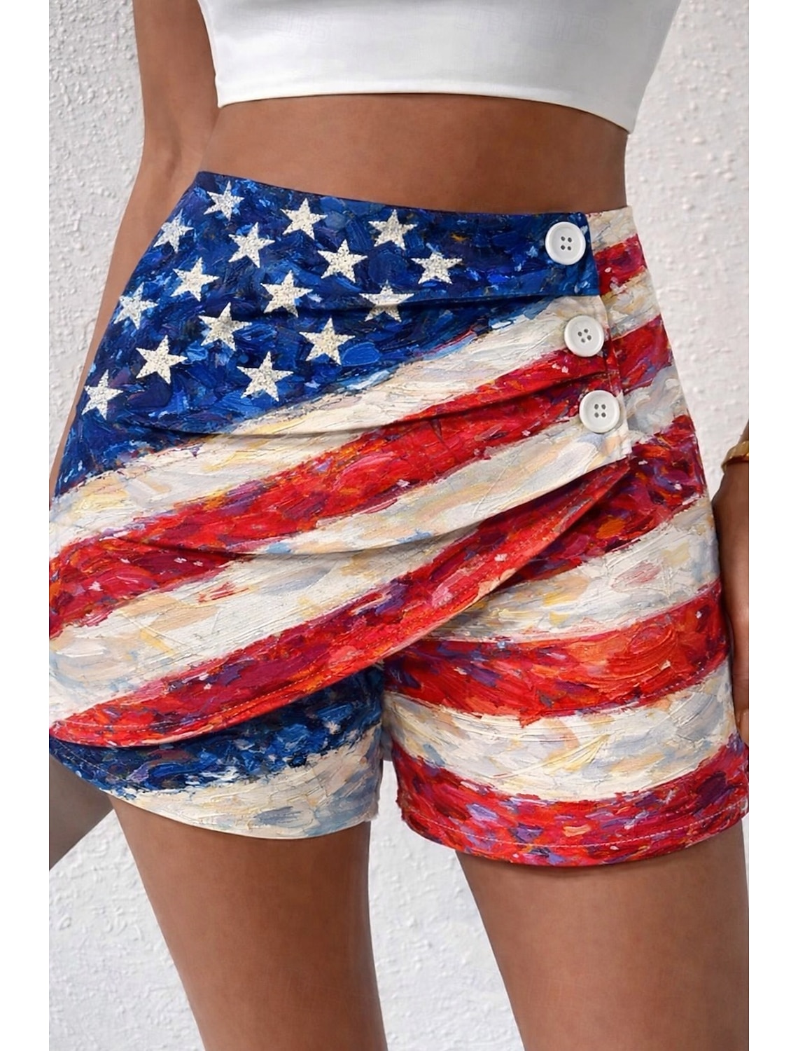 American Independence Day Women's T Shirt Tee Top Print Graphic Striped American Flag Stylish Classic Casual Short Sleeve Crew Neck Regular Tops Daily Sports Going out Red Summer Spring