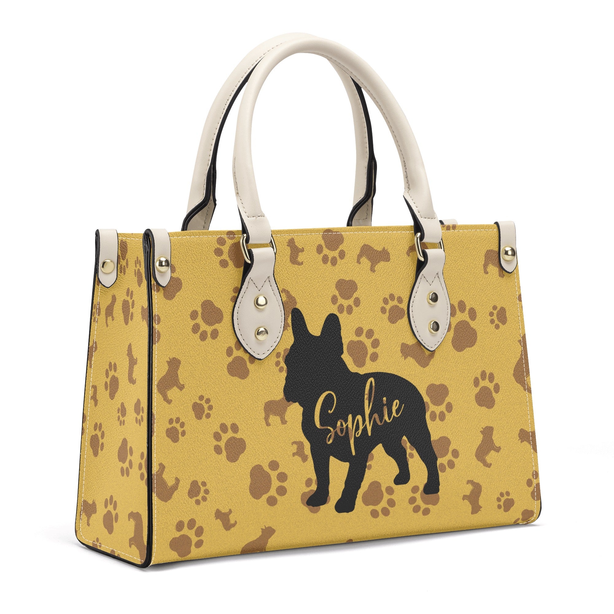 French Bulldog Lover Luxury Women Handbag With Frenchie Name