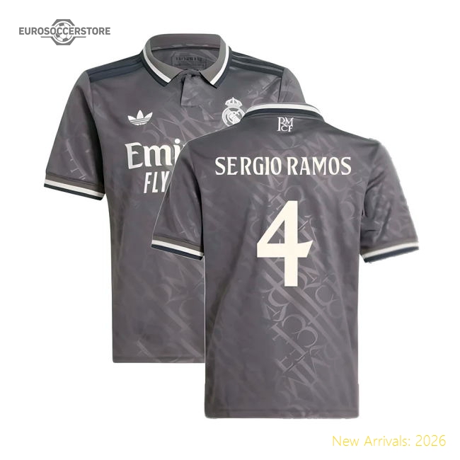 Real Madrid Pro Kids) (sergio Ramos Third Jersey Moisture-wicking