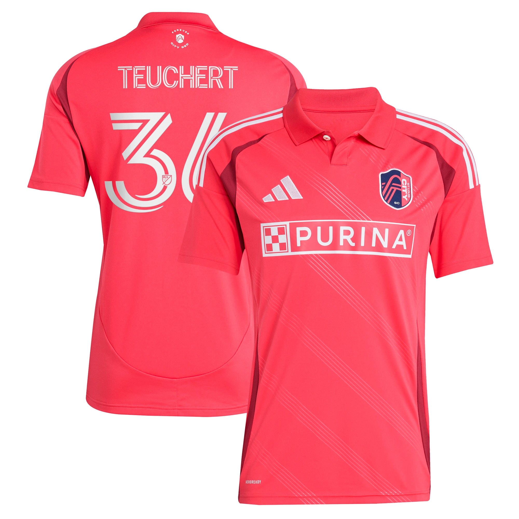[JED] Cedric Teuchert St. Louis City SC 2025 Forever CITY Red Replica Player Jersey - Pink