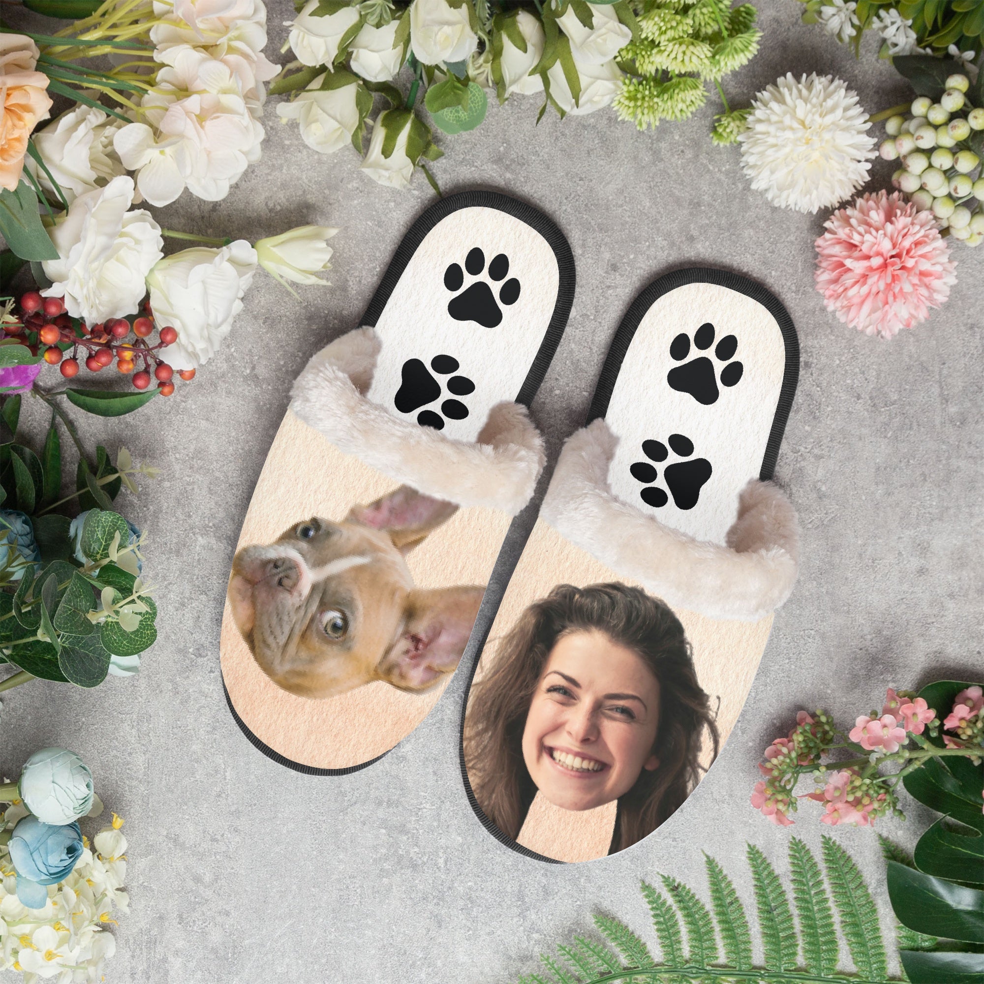 Personalized Cozy Winter Slippers Frenchie Themed Wear | Unique Design