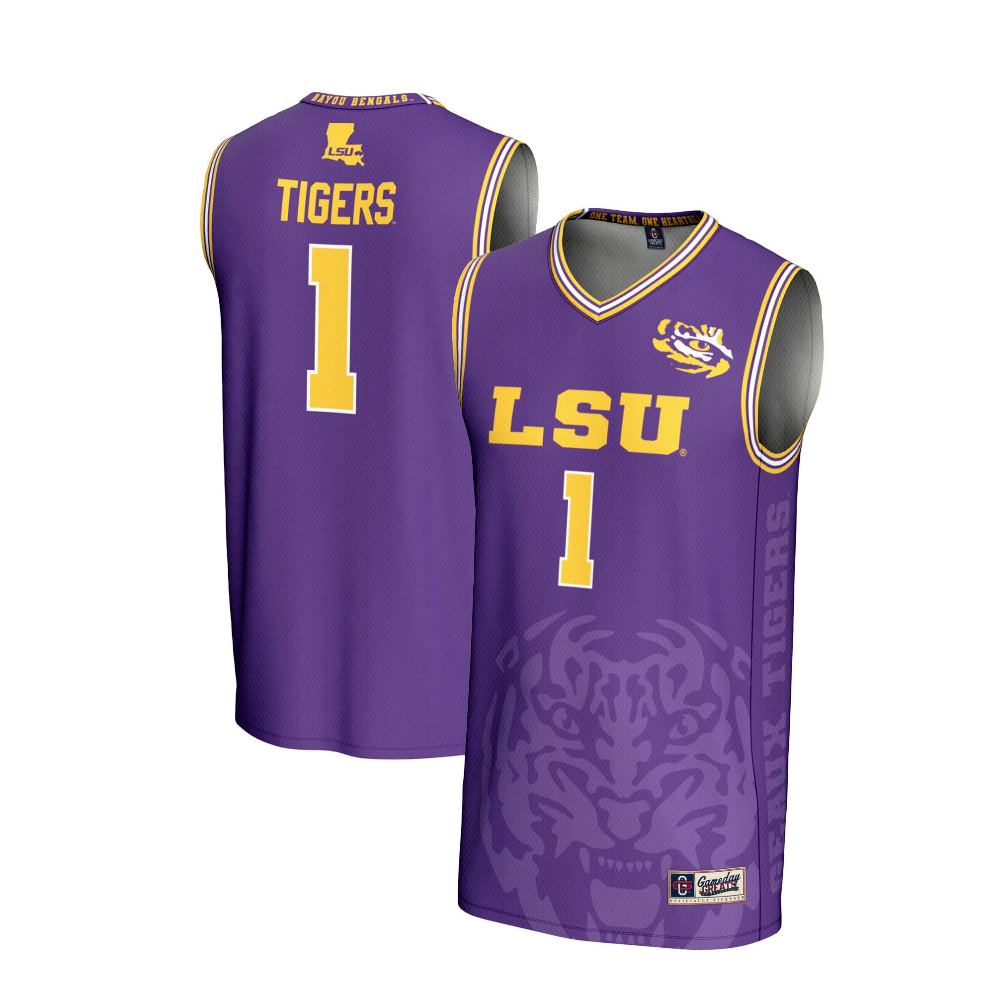 #1 LSU Tigers GameDay Greats Unisex Lightweight Icon Print Basketball Jersey - Purple