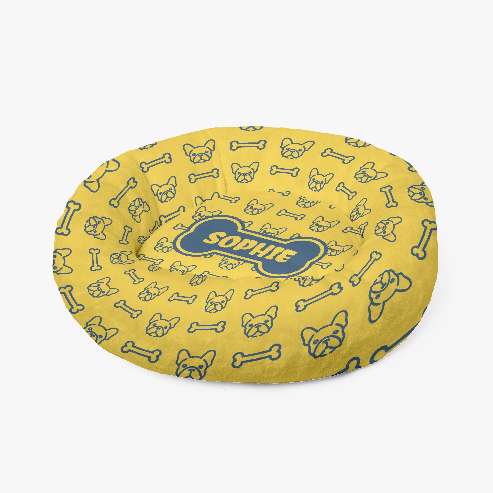 Riley - Custom Cloud-Comfort Frenchie Bed | Personalized Anti-Anxiety Donut Bed for French Bulldogs