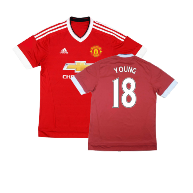 Manchester United 2015-16 Home Shirt ((Excellent) M) (Young 18)