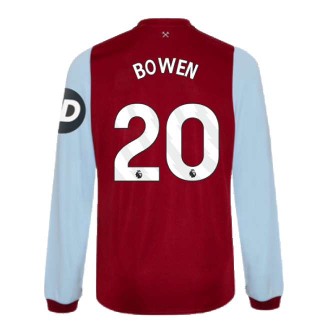 West Ham Long Sleeve official style Home Shirt 2023-2024 (Unisex