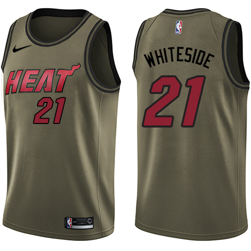 MIA White Nike M. Heat #21 NBA Jersey Game Day Wear NBA Fan Apparel