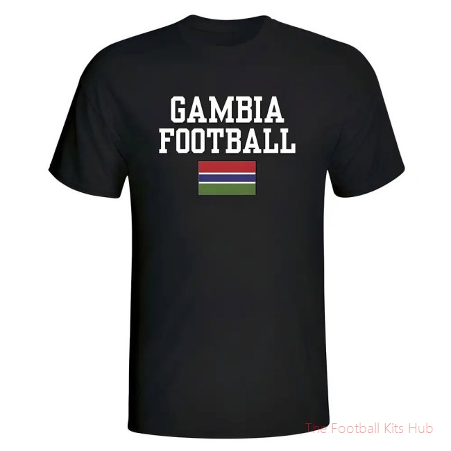Men Gambia Football T-Shirt - Black