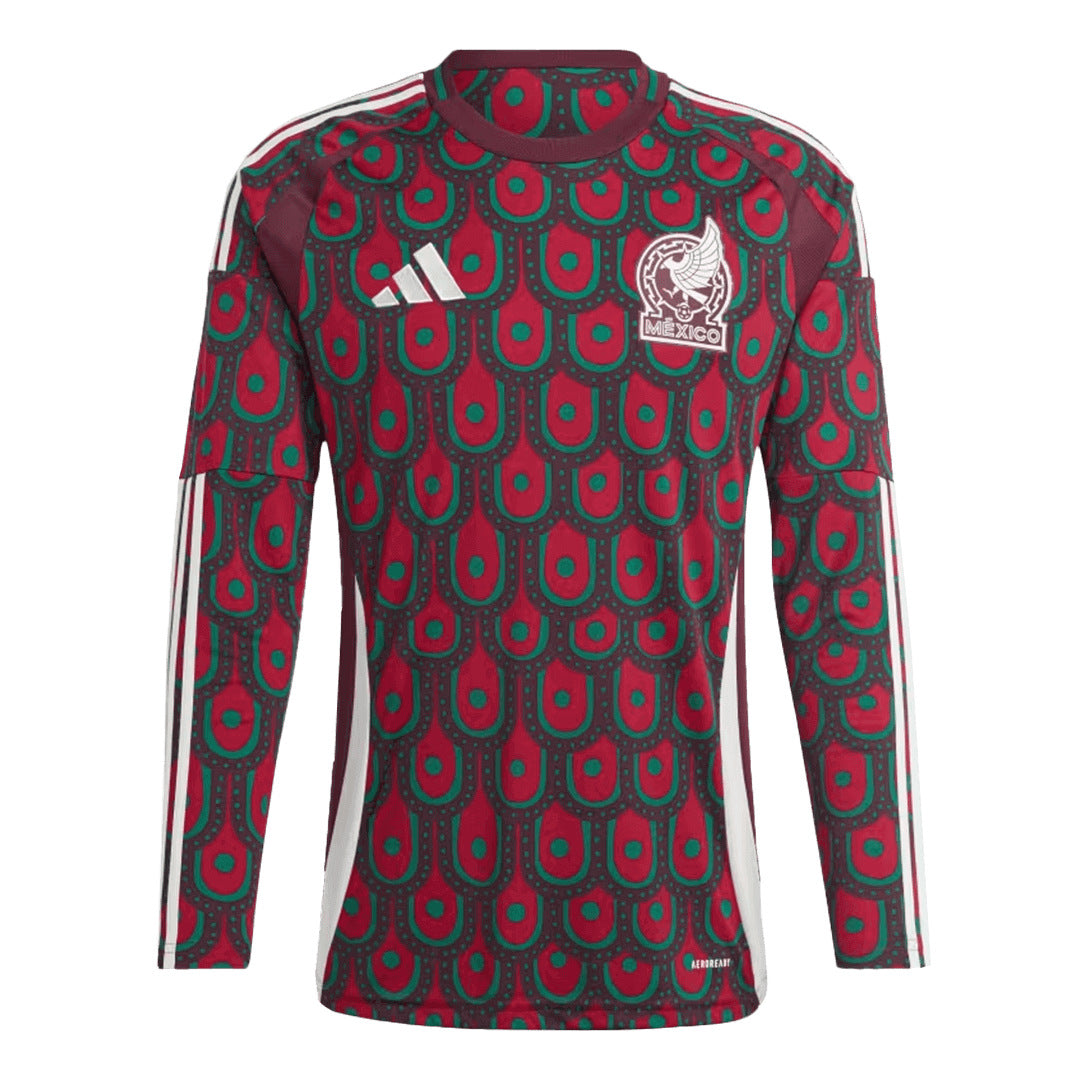 Men's Mexico Home Long Sleeve Soccer Jersey Copa Am¨¦rica 2024Authenti