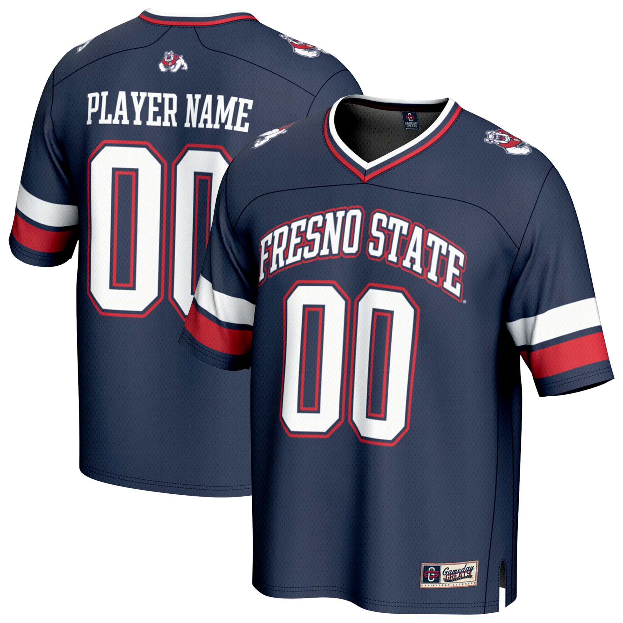 Fresno State Bulldogs GameDay Greats Unisex NIL Pick-A-Player Football Fashion Jersey - Navy
