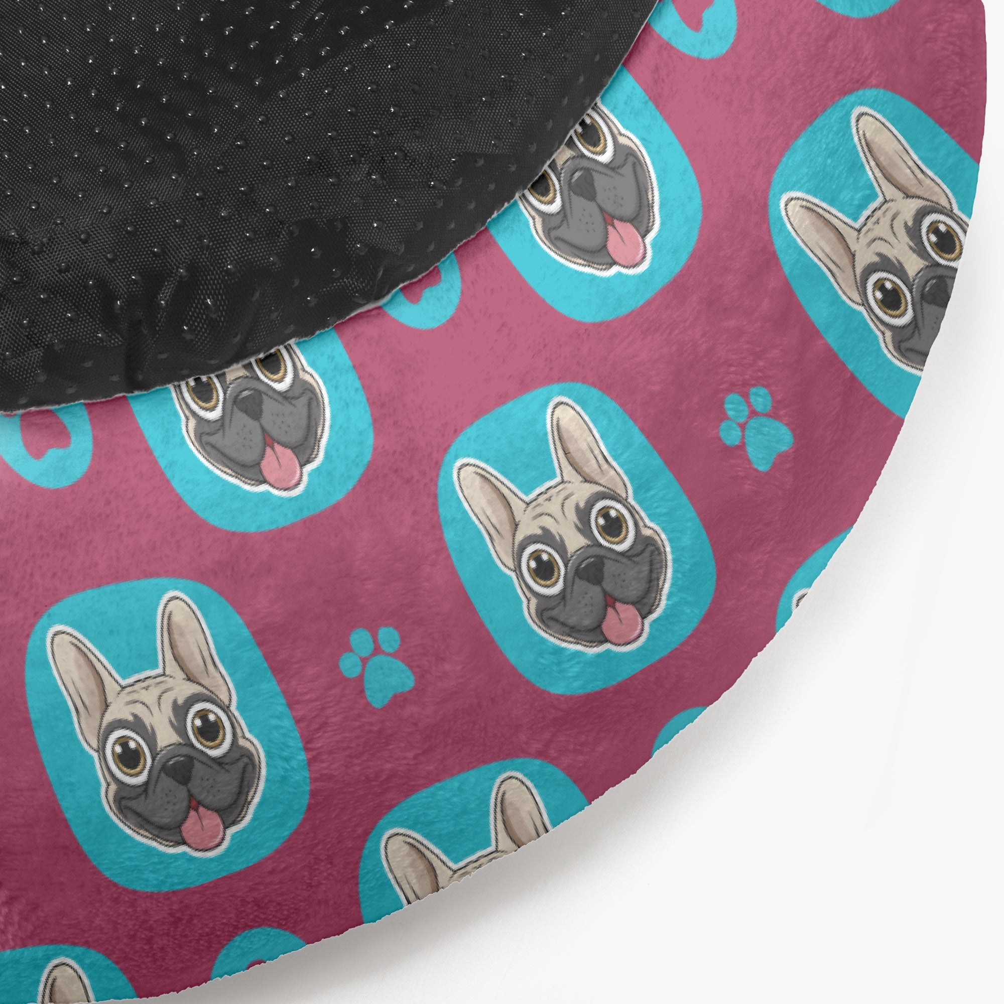 Lincoln - Custom Cloud-Comfort Frenchie Bed | Personalized Anti-Anxiety Donut Bed for French Bulldogs