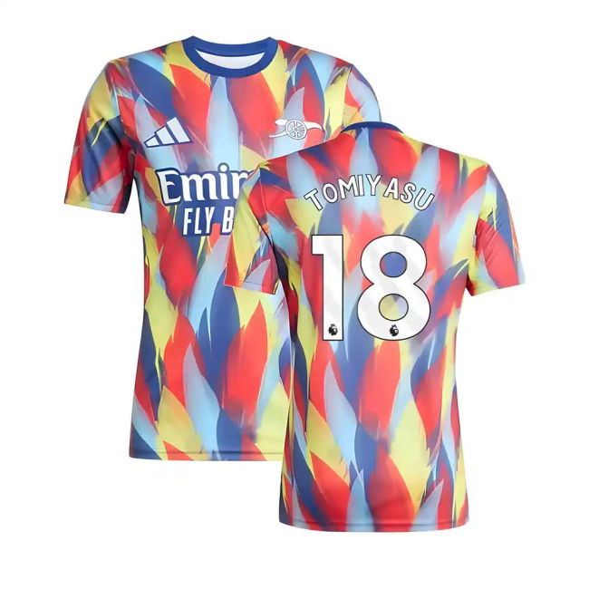 2025-2026 Arsenal Pre-Match Shirt (Victory Blue) (Tomiyasu 18)