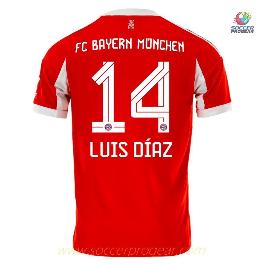 Bayern Munich Home Football Soccer Jersey 2025/26 Collection Luis Diaz