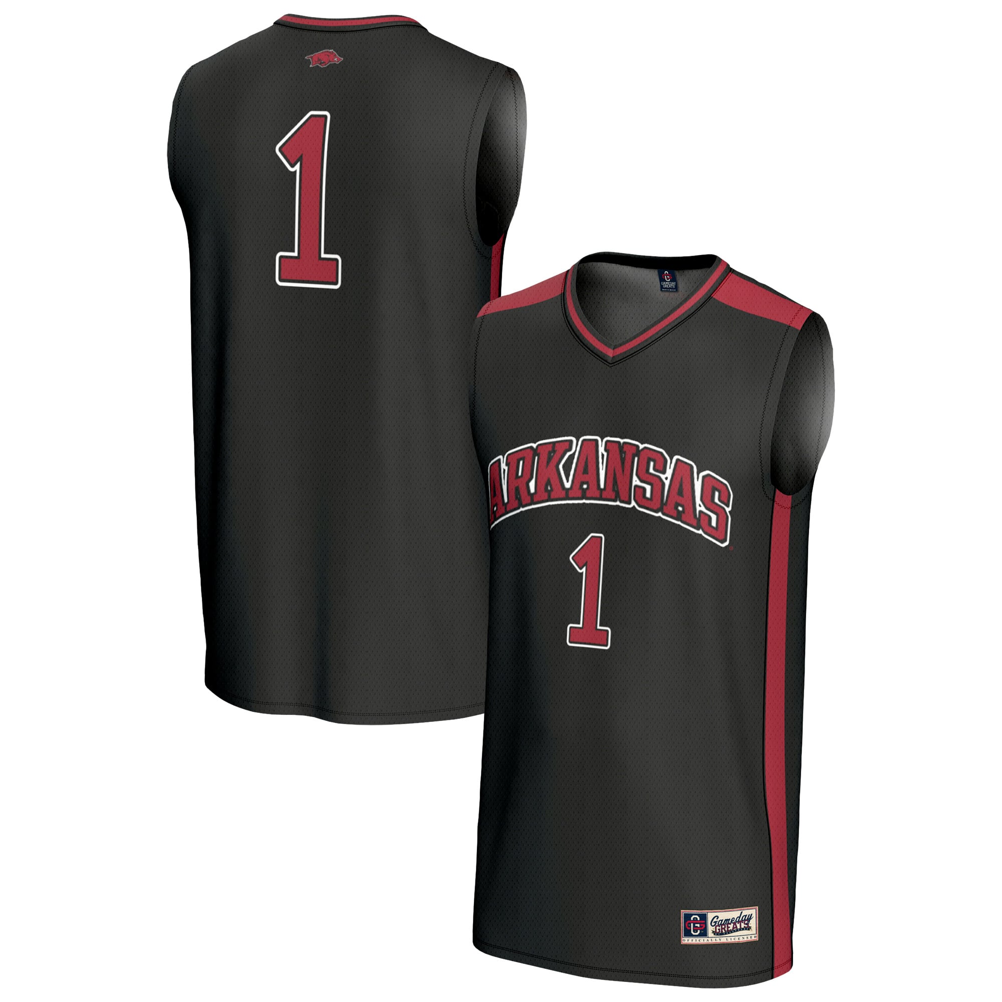 #1 Arkansas Razorbacks GameDay Greats Unisex Lightweight Basketball Fashion Jersey - Black