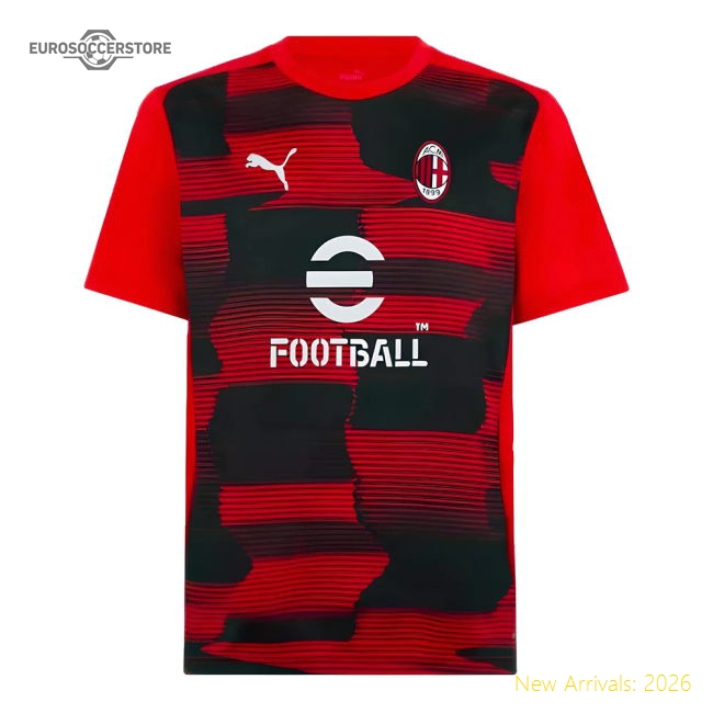 Match-Day Popular 2024-2025 Ac Milan Prematch Ss Shirt (Red)