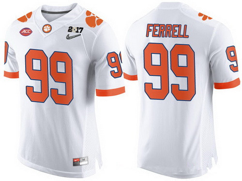 Men's Clemson CLE Clelin Ferrell #99 official White 2017 college