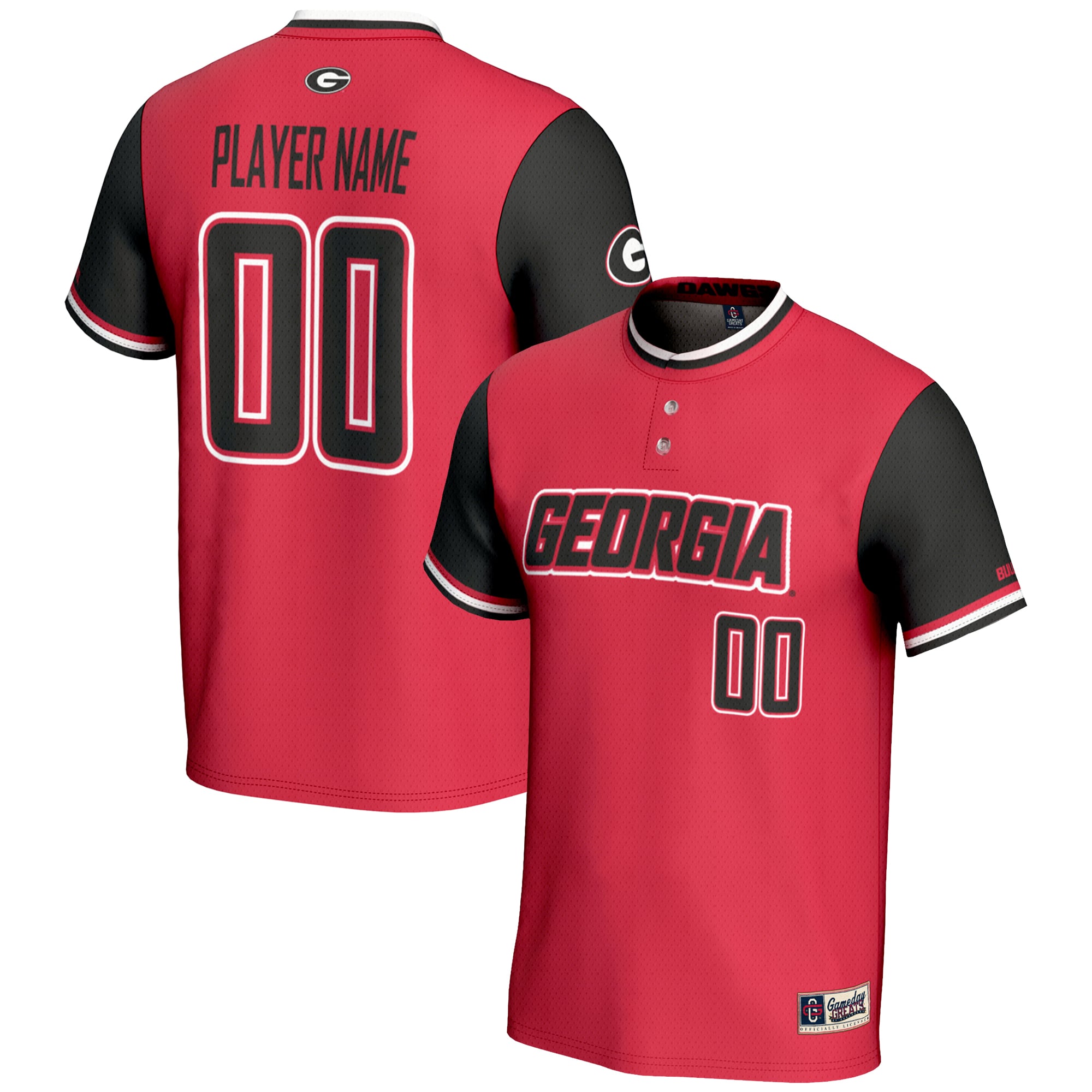 Georgia Bulldogs GameDay Greats Unisex NIL Pick-A-Player Lightweight Softball Jersey - Red