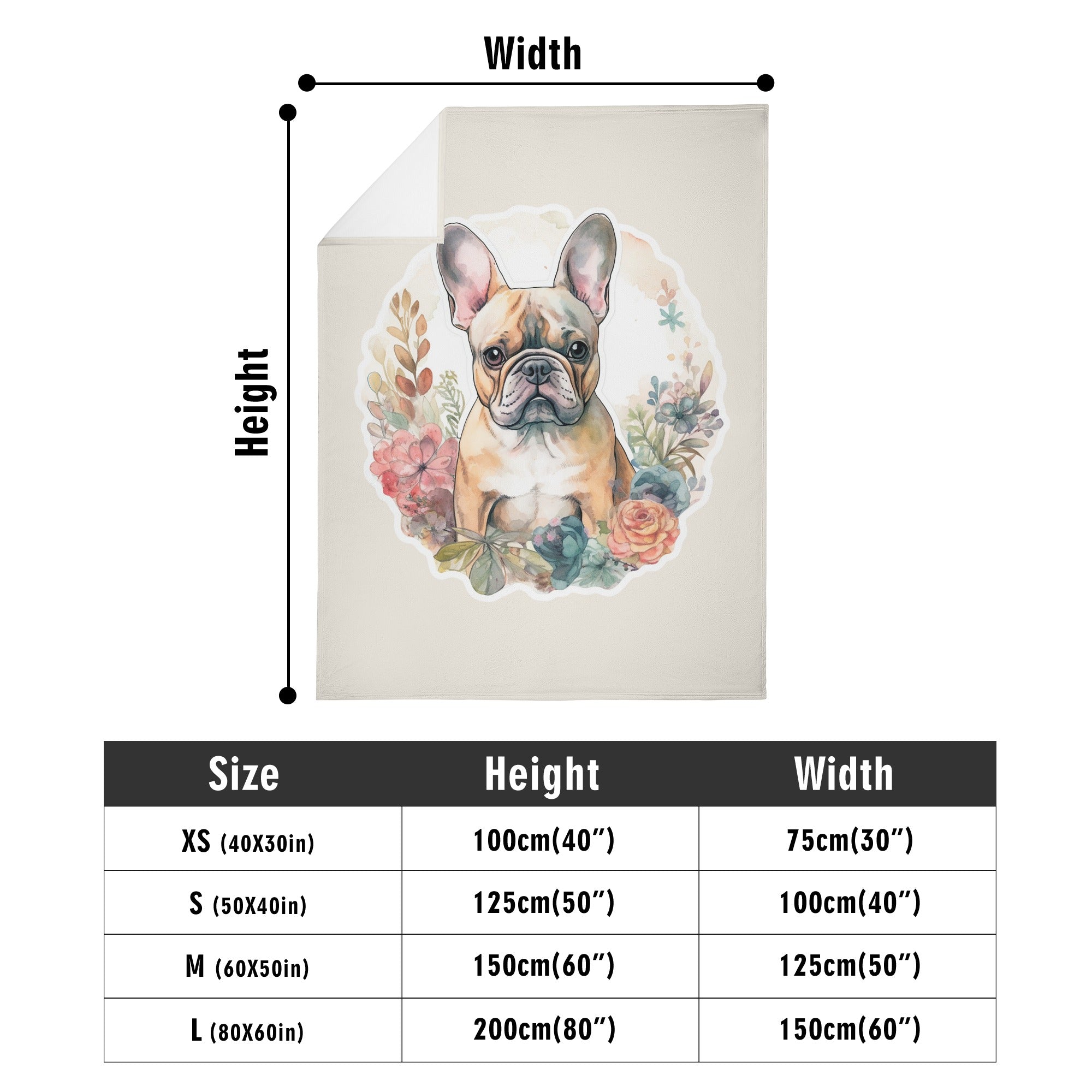 Frenchie Comfortable Frenchie Flowers - Safe Blanket Pet Gear