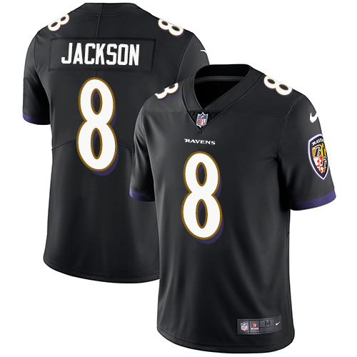 Premium NFL Baltimore Ravens #8 Lamar Jackson Black Limited Jersey