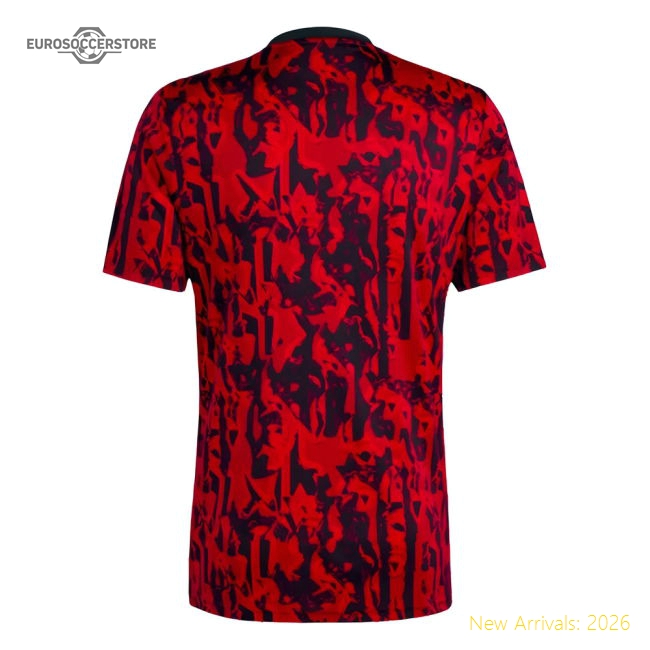 High-Quality Performance 2023-2024 Man Utd Pre-Match Shirt Red
