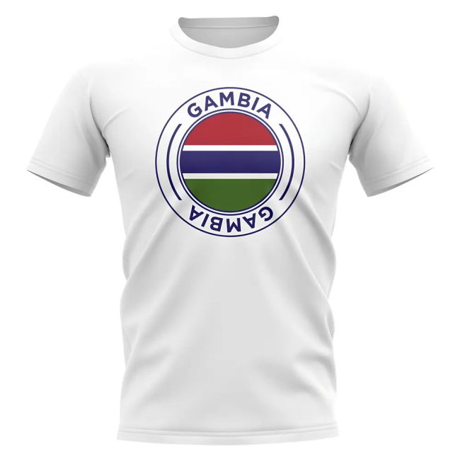Elite Gambia Football Badge T-Shirt (White) Pro-Grade Championship