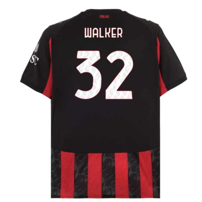 Ac Milan Walker Home Authentic Jersey Breathable Moisture-wicking